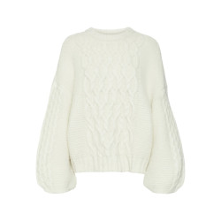 Vero Moda Vmnewsvea ls oneck oversize pullover ecru