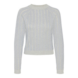 Vero Moda Vmvanja ls oneck pullover zilverkleurig