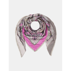 Mucho Gusto Polyester sjaal genova paars rozen patchwork