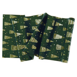 Unique Living decofabric xmas tree 28x300cm dark green
