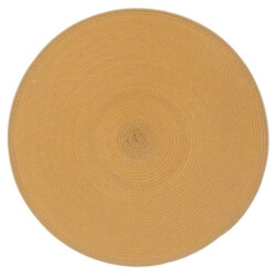 Unique Living placemat daisy rond rotan oker Ø 38cm