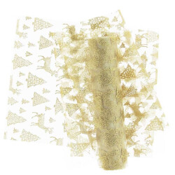 Unique Living decofabric glitter forest 28x300cm gold