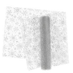 Unique Living decofabric ice star 28x300cm silver