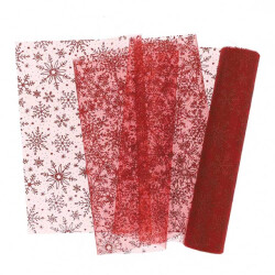 Unique Living decofabric ice star 28x300cm red