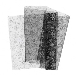 Unique Living decofabric ice star 28x300cm black