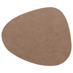 Unique Living placemat floris rond polyester taupe 39x30,5cm