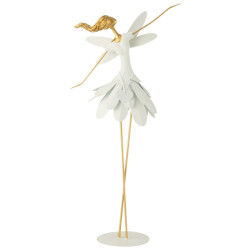 J-Line fee hart label metaal wit/goud large 33x16x76cm