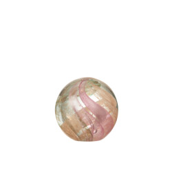 J-Line presse papier orkaan glas goud/roze medium 10x10x10cm