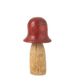 J-Line paddenstoel stolp rood/naturel large 32x32x60cm