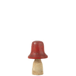 J-Line paddenstoel stolp rood/naturel medium 20x20x42cm