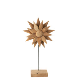 J-Line zonnebloem mia hout medium 25x25x45cm