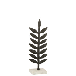 J-Line figuur blad decoratief aluminium/marmer /wit small -
