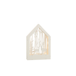 J-Line deco winter herten+bomen led hout 24x5x34.5cm