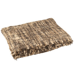 J-Line plaid tweed acryl/katoen /beige 180x130x1cm