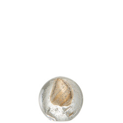 J-Line presse papier bubbel glas goud medium 11x11x11.5cm
