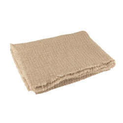 J-Line plaid gerafelde randen katoen/polyester 180x130x1cm
