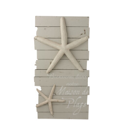J-Line kader maison de plage hout licht /wit large 7x53x99cm