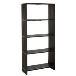 J-Line boekenkast 4 schappen gerecycleerd teak 88x35x190cm