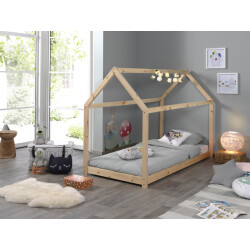 Lucevi cabane bed 90 x 200 cm natuur matras basic cool 90 x 200 x 10 cm