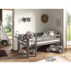 Lucevi pino halfhoogslaper h85cm met ladder 90 x 200 cm pino hangtablet