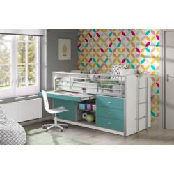 Lucevi bonny 95 halfhoogslaper 90x200cm turquoise