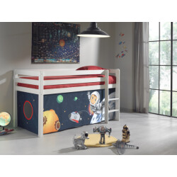 Lucevi pino halfhoogslaper h115cm met ladder 90 x 200 cm space