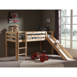 Lucevi pino halfhoogslaper met glijbaan 90x200cm - h115cm