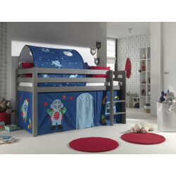 Lucevi pino halfhoogslaper h115cm met ladder 90 x 200 cm astro
