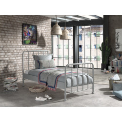 Lucevi bronxx bed 90x200cm rainy grey