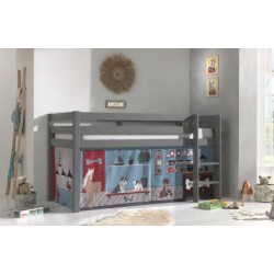 Lucevi pino halfhoogslaper h115cm met ladder 90 x 200 cm pet shop