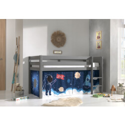 Lucevi pino halfhoogslaper h115cm met ladder 90 x 200 cm space shuttle