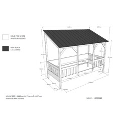 Lucevi housebed 03 huisbed 90 x 200 cm dak housebed rolbed