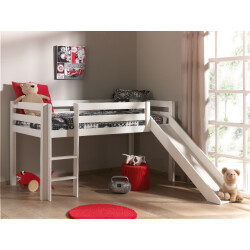 Lucevi pino halfhoogslaper met glijbaan 90x200cm - h115cm