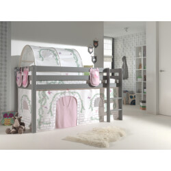 Lucevi pino halfhoogslaper h115cm met ladder 90 x 200 cm birdy