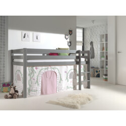 Lucevi pino halfhoogslaper h115cm met ladder 90 x 200 cm birdy