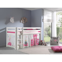 Lucevi pino halfhoogslaper h115cm met ladder 90 x 200 cm princess