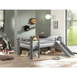 Lucevi pino halfhoogslaper h85cm met glijbaan 90 x 200 cm pino
