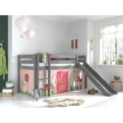 Lucevi pino halfhoogslaper h115cm met glijbaan 90 x 200 cm spring