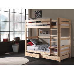 Lucevi pino stapelbed h180cm 90 x 200 cm natuur pino 2 lades natuur