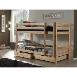 Lucevi pino stapelbed h140cm 90 x 200 cm natuur pino 2 lades natuur