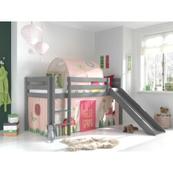 Lucevi pino halfhoogslaper h115cm met glijbaan 90 x 200 cm spring