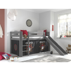 Lucevi pino halfhoogslaper h115cm met glijbaan 90 x 200 cm pirates