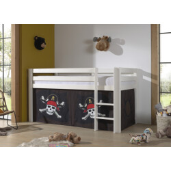 Lucevi pino halfhoogslaper h115cm met ladder 90 x 200 cm caribian pirates