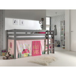 Lucevi pino halfhoogslaper h115cm met ladder 90 x 200 cm spring