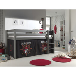 Lucevi pino halfhoogslaper h115cm met ladder 90 x 200 cm pirates