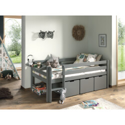 Lucevi pino halfhoogslaper h85cm met ladder 90 x 200 cm pino set van 3
