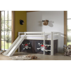 Lucevi pino halfhoogslaper h115cm met glijbaan 90 x 200 cm caribian