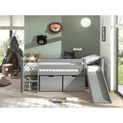 Lucevi pino halfhoogslaper h85cm met glijbaan 90 x 200 cm pino set van 2