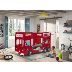 Lucevi carbeds fire truck stapelbed 90x200cm -