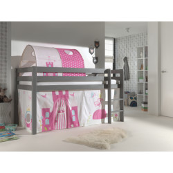 Lucevi pino halfhoogslaper h115cm met ladder 90 x 200 cm princess